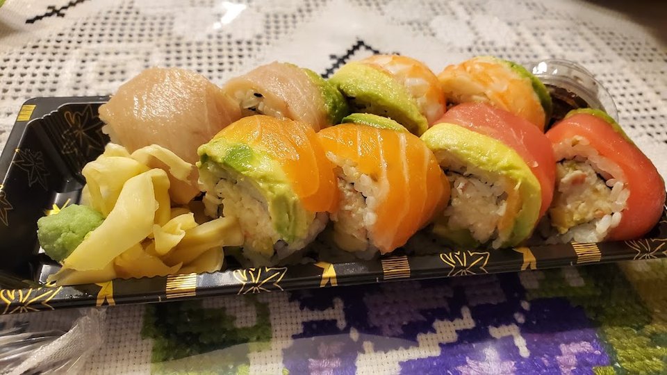 Menu page with bowls and rolls