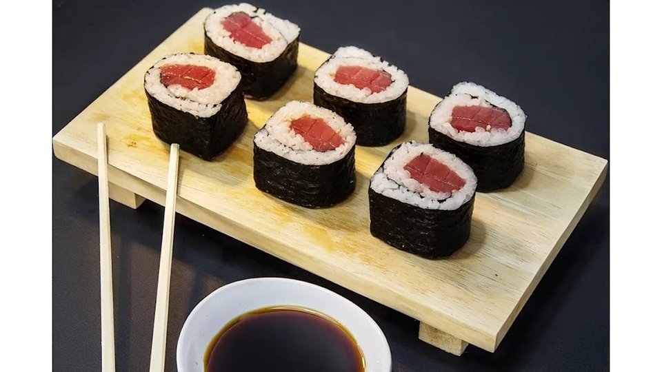 Menu page with bowls and rolls